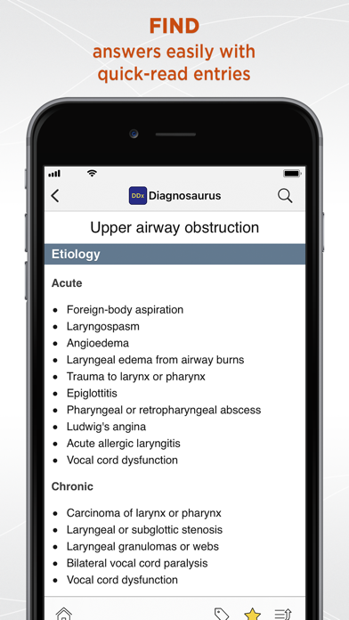 تطبيق Diagnosaurus® DDx — نظرة تفصيلية