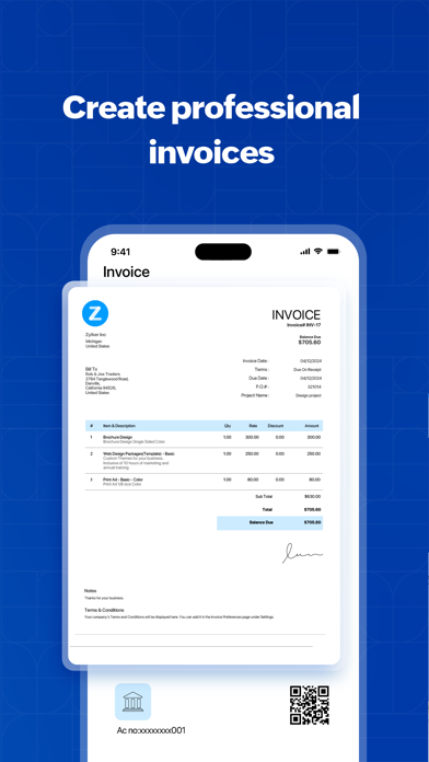 Zoho Invoice Maker App